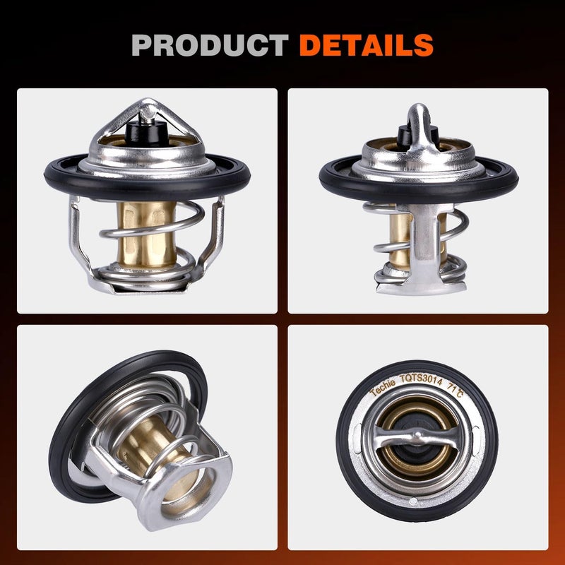 Techie Engine Thermostat 19434-73010 Compatible with Kubota Engine D902 D905 D1100 B1700 B2100 B2320 B2400 B2410 B2620 B2630 B2710 B2910 B2920 RTV1100 RTV1140 RTV900 Replace for 1622173270 - Image 2